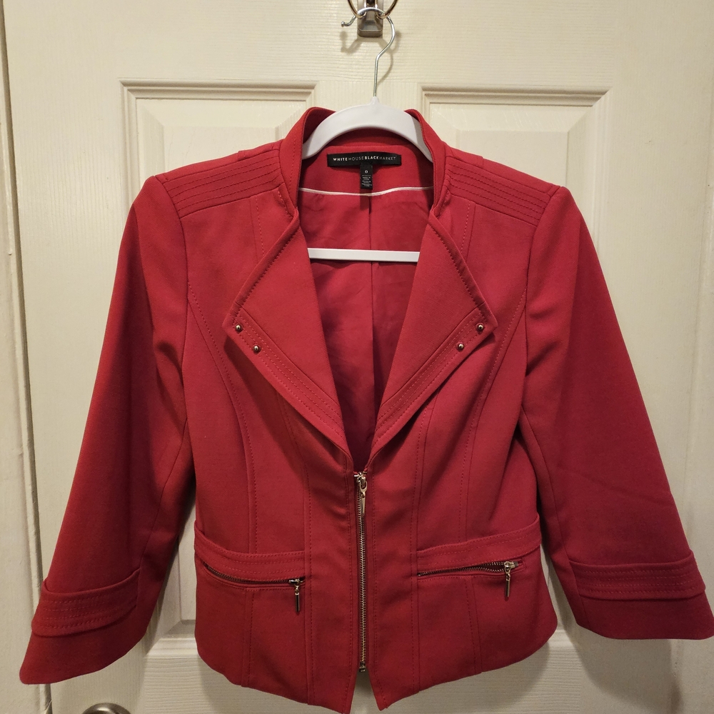 White House Black Market Vibrant Red Blazer